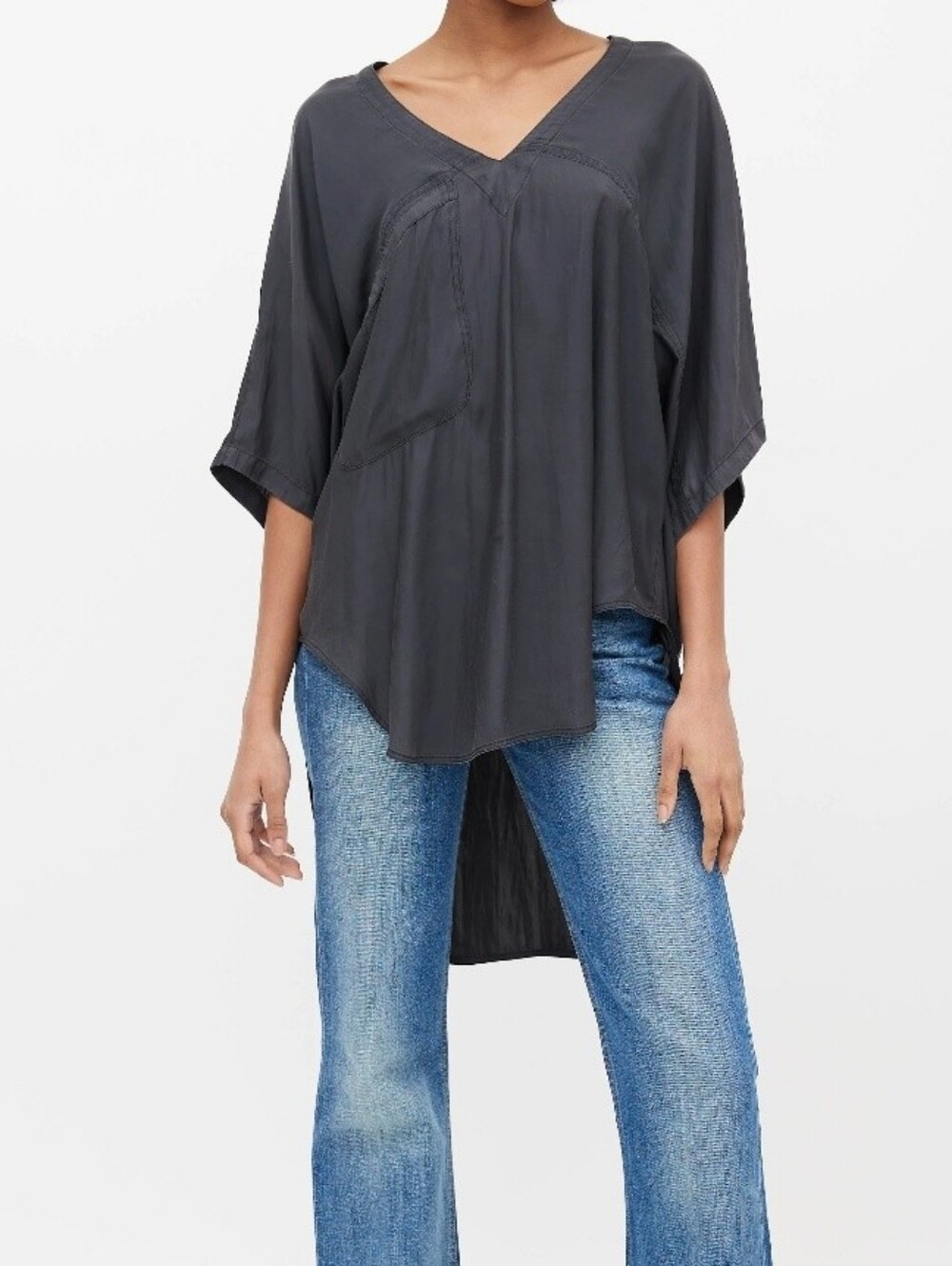 Smythe Deep Navy V-Neck Flow Tunic